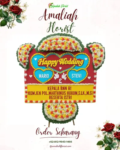 Karangan Papan Bunga Pernikahan di Metawana
